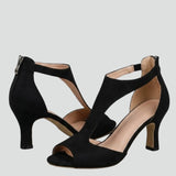 Damen Blockabsatz Sandalen mit Ausschnitt-Obermaterial