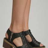 Damen Blockabsatz Sandalen mit Reißverschluss und gepolsterter Innensohle
