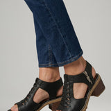Damen Blockabsatz Sandalen mit Reißverschluss und gepolsterter Innensohle