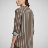 Damenbluse mit V-Ausschnitt und Streifenmuster
