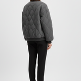 Damen Bomberjacke mit Druckknopfverschluss und gestepptem Obermaterial
