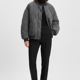 Damen Bomberjacke mit Druckknopfverschluss und gestepptem Obermaterial