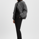 Damen Bomberjacke mit Druckknopfverschluss und gestepptem Obermaterial