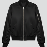 Damen Bomberjacke mit Reißverschluss und Rippdetails