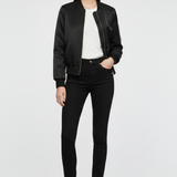 Damen Bomberjacke mit Reißverschluss und Rippdetails