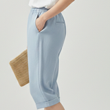 Damen Capri-Shorts mit elastischem Bund und Seitentaschen