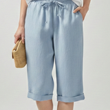 Damen Capri-Shorts mit elastischem Bund und Seitentaschen