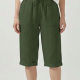 Damen Capri-Shorts mit elastischem Bund und Seitentaschen