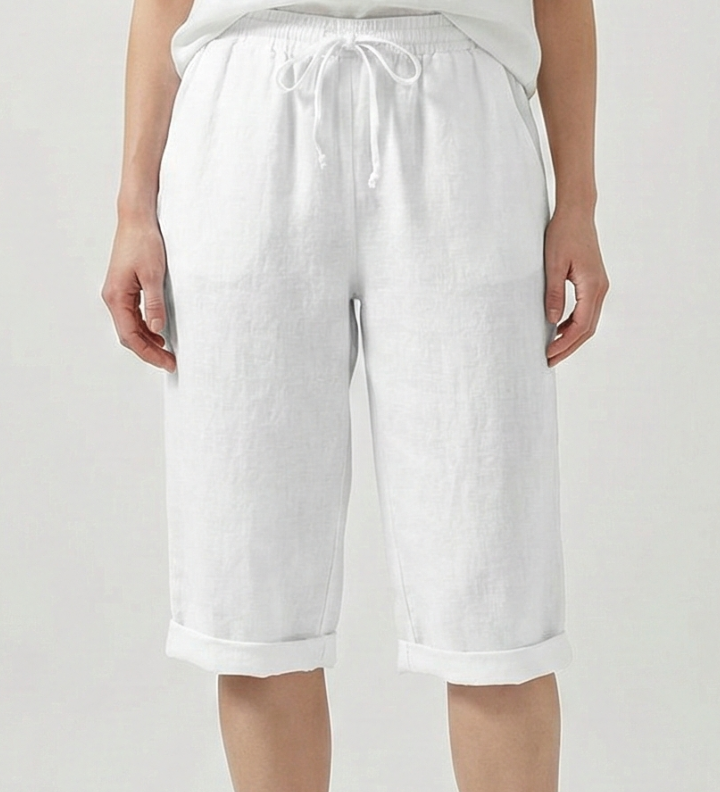 Damen Capri-Shorts mit elastischem Bund und Seitentaschen