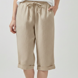 Damen Capri-Shorts mit elastischem Bund und Seitentaschen