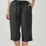 Damen Capri-Shorts mit elastischem Bund und Seitentaschen