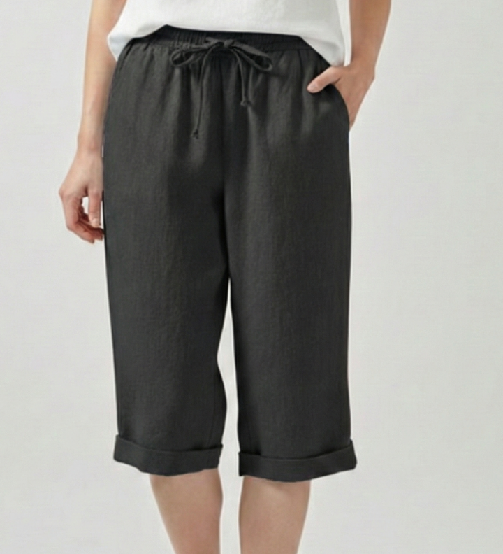 Damen Capri-Shorts mit elastischem Bund und Seitentaschen