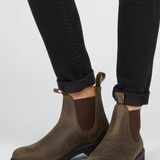 Damen Chelsea-Stiefel mit elastischen Einsätzen und Zugschlaufen