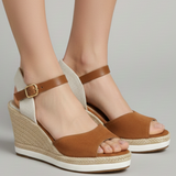 Damen Espadrilles Sandalen mit geschlossenem Zehenbereich und Fersenriemen