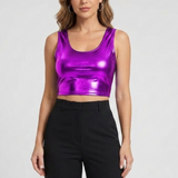 Damen Crop Top mit Rundhalsausschnitt und ärmellosem Schnitt