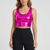 Damen Crop Top mit Rundhalsausschnitt und ärmellosem Schnitt