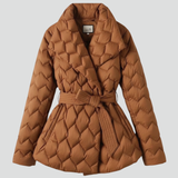 Damen Daunenmantel mit Gürtel und tiefen Taschen