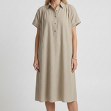 Damenkleid mit Knopfleiste und kurzen Ärmeln