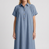 Damenkleid mit Knopfleiste und kurzen Ärmeln
