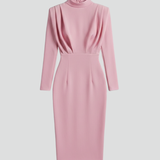 Damenkleid mit hohem Ausschnitt und langen Ärmeln