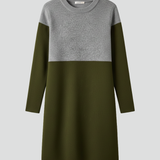 Damenkleid mit langen Ärmeln und strukturierten Oberflächen
