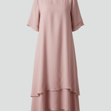 Damenkleid mit Rundhalsausschnitt und kurzen Ärmeln