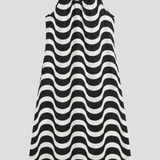 Damenkleid mit Spaghetti-Trägern und Wellenmuster