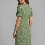 Damenkleid mit V-Ausschnitt und Knopfleiste