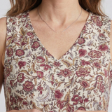 Damenkleid mit V-Ausschnitt und ärmellosem Schnitt