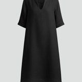 Damenkleid mit V-Ausschnitt und Dreiviertelärmeln