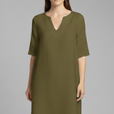 Damenkleid mit V-Ausschnitt und Dreiviertelärmeln