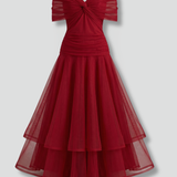 Damenkleid mit V-Ausschnitt und Drapiertem Oberteil