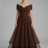Damenkleid mit V-Ausschnitt und Drapiertem Oberteil