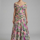 Damenkleid mit V-Ausschnitt und Drapiertem Oberteil