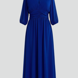 Damenkleid mit V-Ausschnitt und Wickelbund