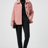 Damen Fleecejacke mit Knöpfen und großzügigen Taschen