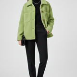 Damen Fleecejacke mit Knöpfen und großzügigen Taschen