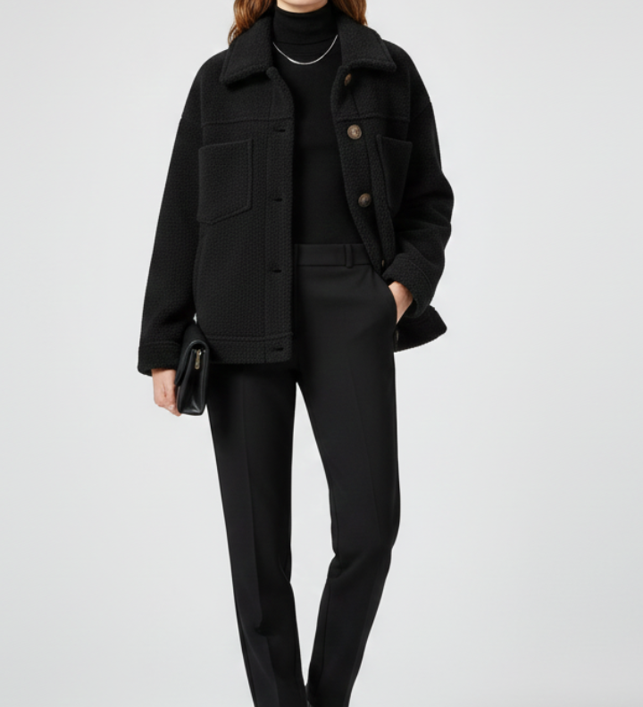 Damen Fleecejacke mit Knöpfen und großzügigen Taschen
