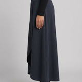 Damen Hochtaillierte Maxi-Rock mit Wickel-Front und Abgerundetem Saum
