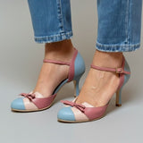 Damen High Heels mit Knöchelriemen und spitzer Zehe