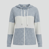 Damen Kapuzenjacke mit Reißverschluss und Rippdetails