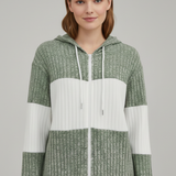 Damen Kapuzenjacke mit Reißverschluss und Rippdetails