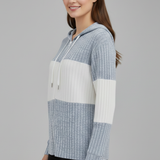 Damen Kapuzenjacke mit Reißverschluss und Rippdetails
