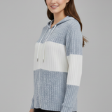 Damen Kapuzenjacke mit Reißverschluss und Rippdetails