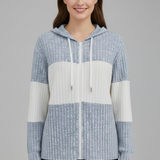 Damen Kapuzenjacke mit Reißverschluss und Rippdetails