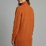 Damen Strickkleid mit hohem Kragen und Knopfleiste