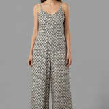 Damen-Jumpsuit mit verstellbaren Trägern und bedruckter Oberfläche