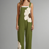Damen-Jumpsuit mit verstellbaren Trägern und weitem Bein