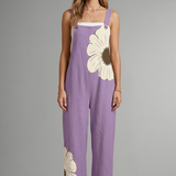 Damen-Jumpsuit mit verstellbaren Trägern und weitem Bein