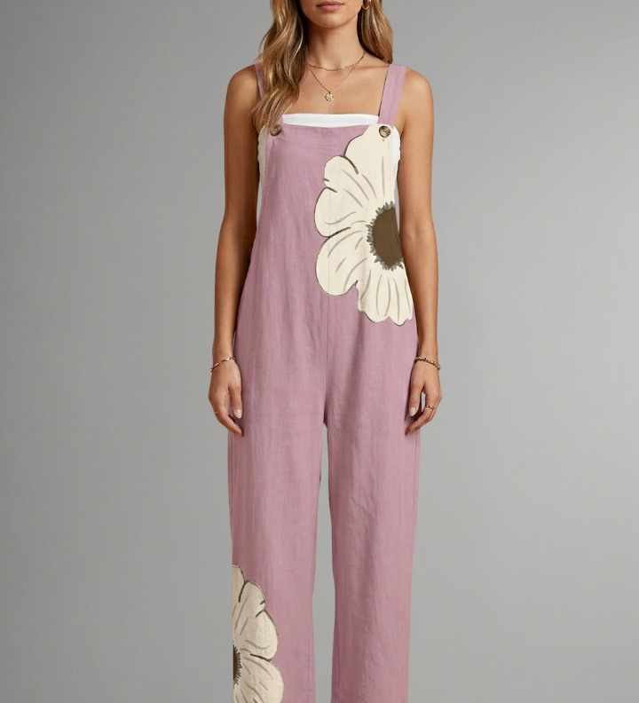 Damen-Jumpsuit mit verstellbaren Trägern und weitem Bein